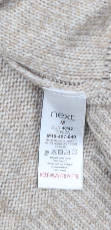 Next Women’s Beige Roll Neck Knit Jumper Size M Regular Fit