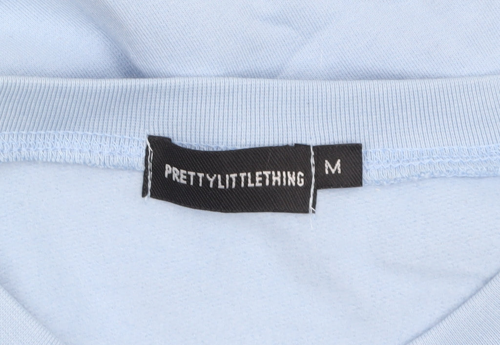 PRETTYLITTLETHING Blue Venice Embroidered Sweatshirt Medium Unisex
