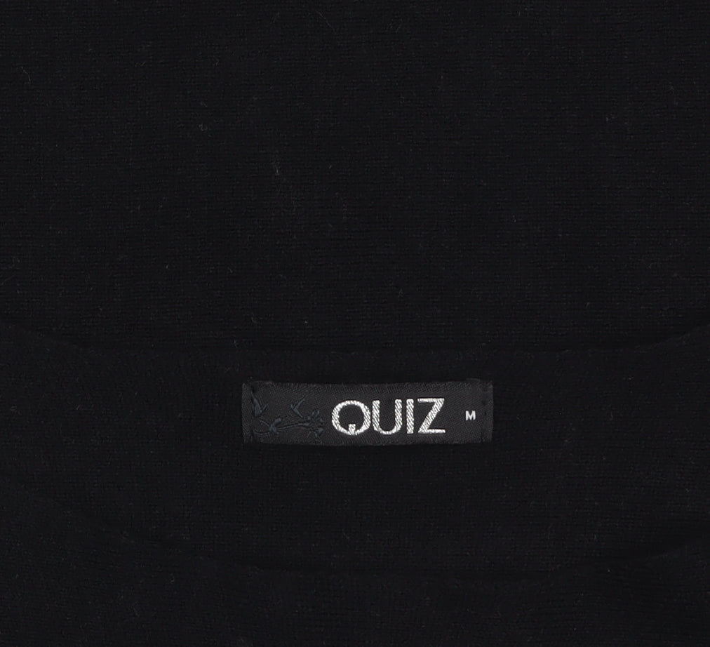 Quiz Women Black Embellished Lace Sleeve Boat Neck Jumper M