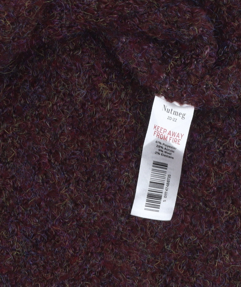 Nutmeg Womens Brown 'MILAN' Pullover Jumper Size 20 Plus Knit Wool Blend