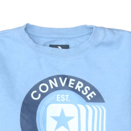 Converse Boys Blue Pullover Sweatshirt 12-13 Years Graphic Logo Crew Neck