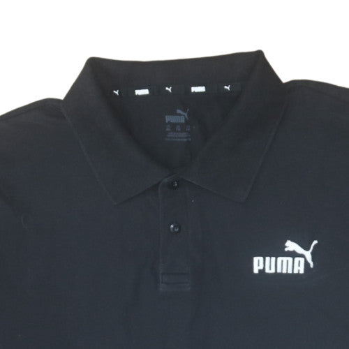 Puma Mens Black Cotton Polo Shirt Size L Regular Fit