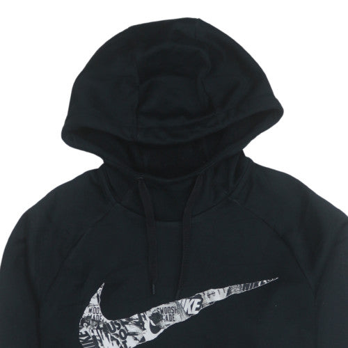 Nike Men's Black Dri-Fit Pullover Hoodie Logo Sports M