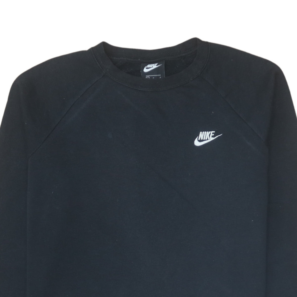 Nike Womens Black Cotton Blend Crew Neck Pullover Sweatshirt Size L