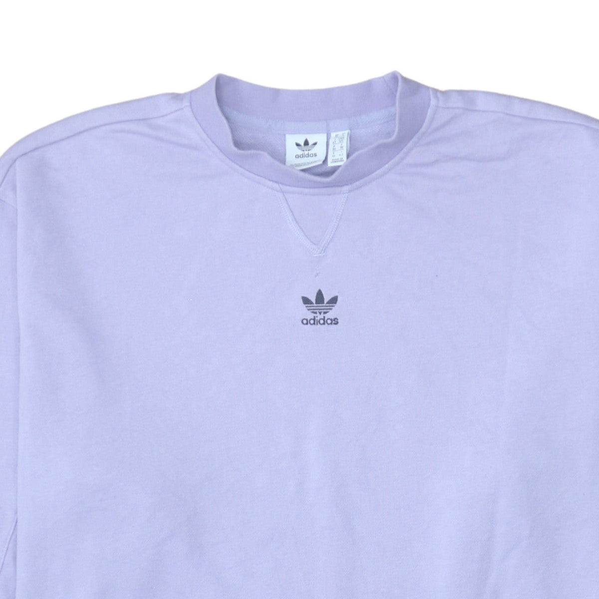 Adidas Women’s Lilac Sweatshirt Small Crew Neck Logo Cotton Blend