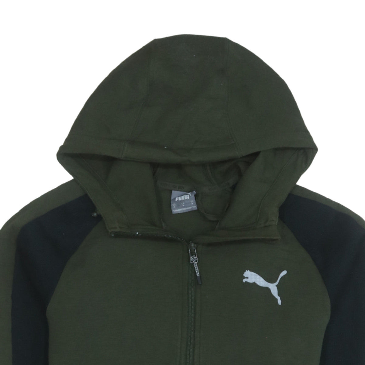 Puma Men’s Green Full Zip Hoodie Size M Sportswear