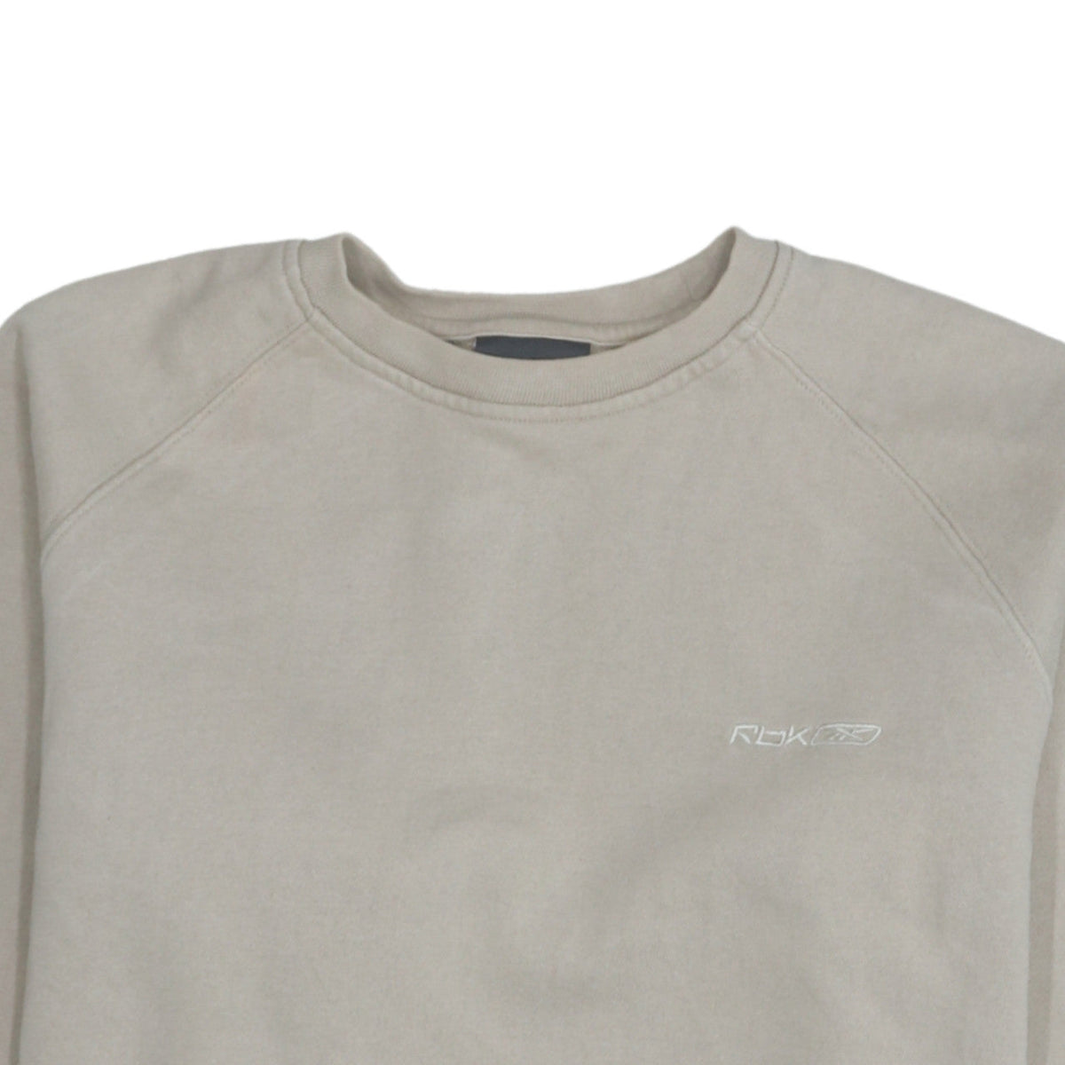 Reebok Women Beige Crew Neck Pullover Sweatshirt Size M