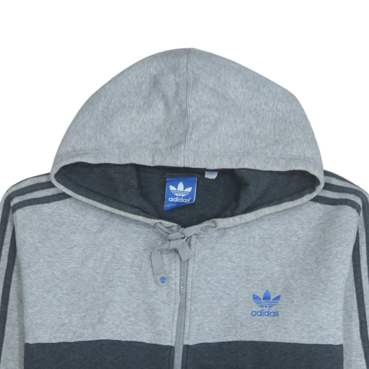 Adidas Men's Grey Full Zip Hoodie Size M Regular Fit