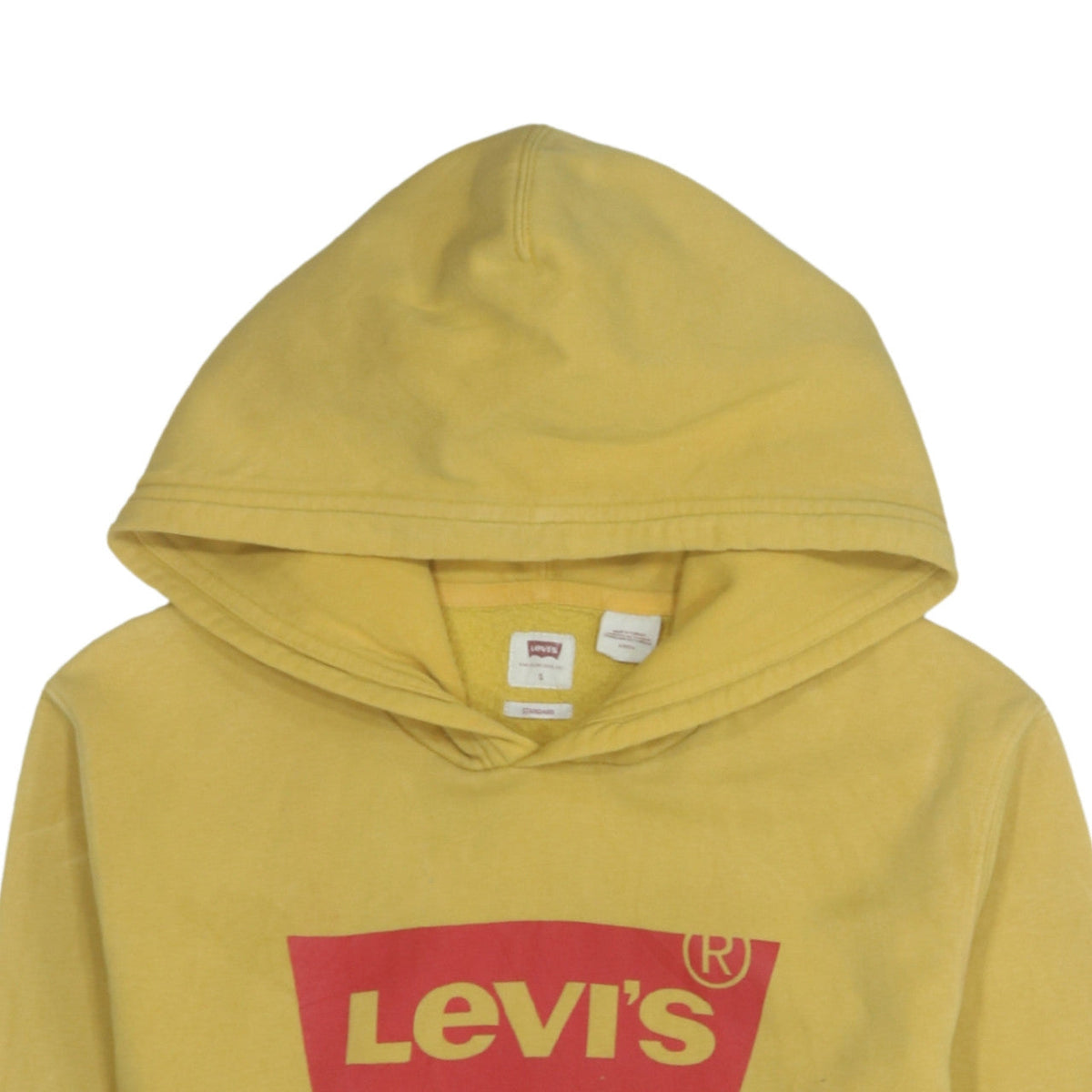 Levi's Men's Yellow Logo Pullover Hoodie Size S