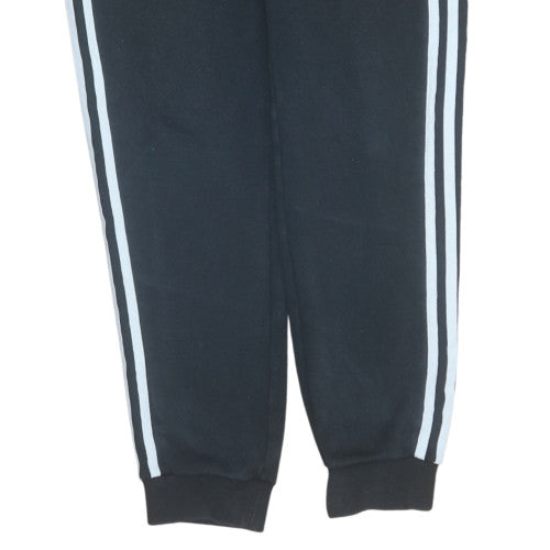 Adidas Womens Black Jogger Trousers Size 12 Logo Stripe