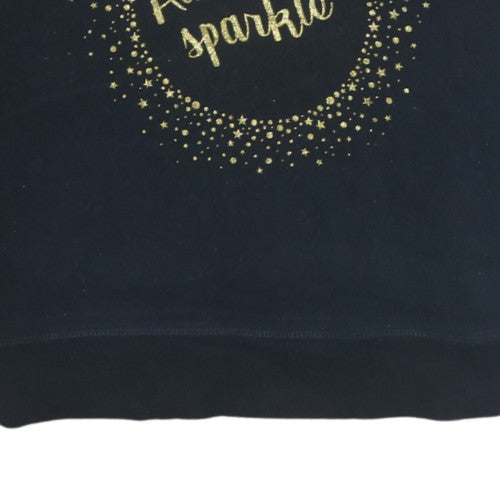 Next Disney Mickey Mouse Black Gold Sparkle Sweatshirt S Womens