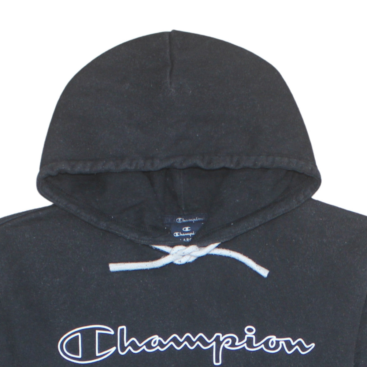 Champion Men's Black Pullover Hoodie L Logo Sportswear