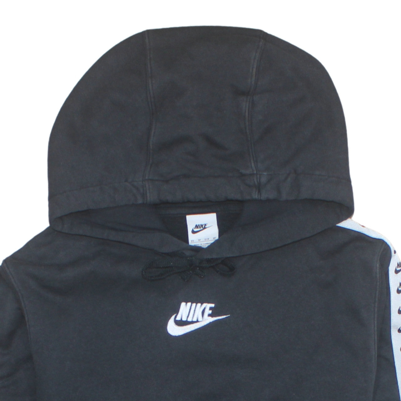 Nike Womens Black XS Pullover Hoodie with Logo Sleeve Detail