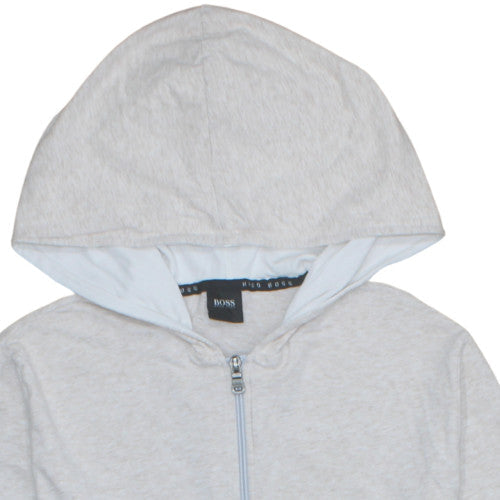 Hugo Boss Women Grey Full Zip Hoodie Sweatshirt Size M
