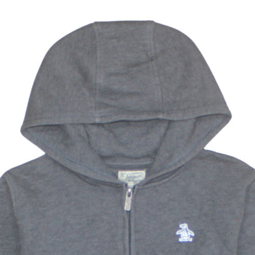 Original Penguin Boys Grey Full Zip Hoodie 12-13 Years Cotton Blend