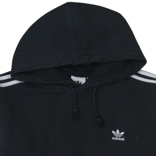 adidas Men Black Pullover Hoodie Medium Sports Fleece Sweatshirt