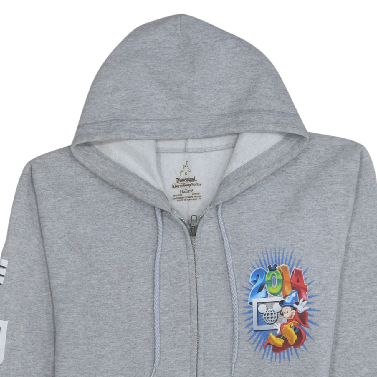 Disneyland Walt Disney World Hanes Grey Full Zip Hoodie Women S 2014 Mickey Graphic