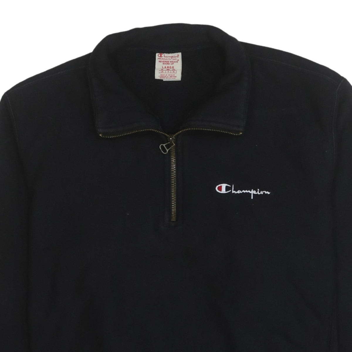 Champion Men's Black Large 1/4 Zip Reverse Weave Sweatshirt
