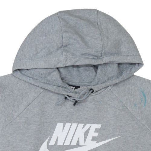 Nike Mens Grey Pullover Hoodie M Logo Sportswear