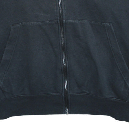 Nike Men's Black XL Full Zip Hoodie with Blue Logo