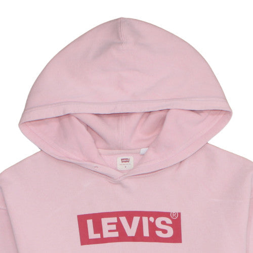 Levi's Women Pink Relaxed Fit Cotton Hoodie Medium