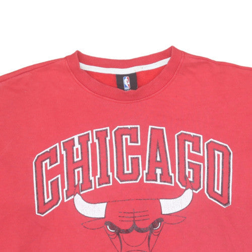 UNK Mens Red Chicago Bulls Pullover Sweatshirt L Crew Neck Graphic