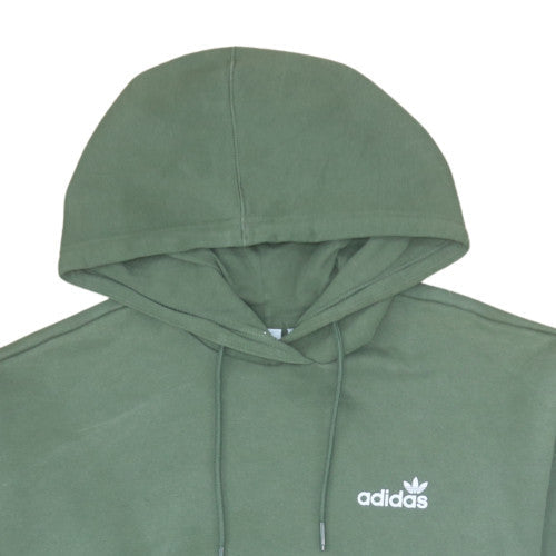 Adidas Men's Green Pullover Hoodie Small Logo Fleece Sweatshirt