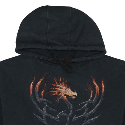 Spiral Men's Black Pullover Hoodie XL Dragon Gothic Fleece