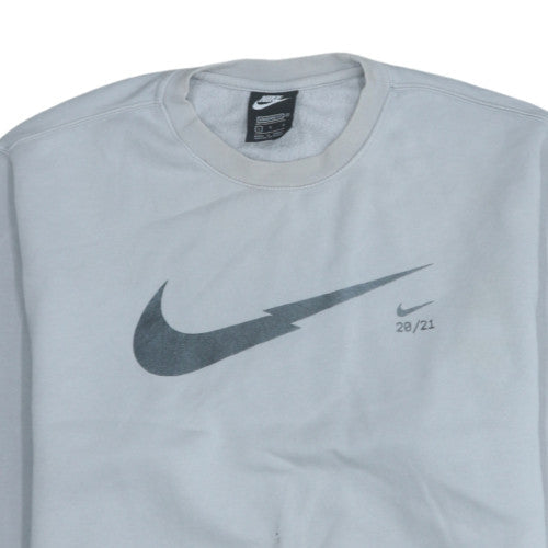 Nike Men's Grey Pullover Sweatshirt L Classic Fit Sports Fleece