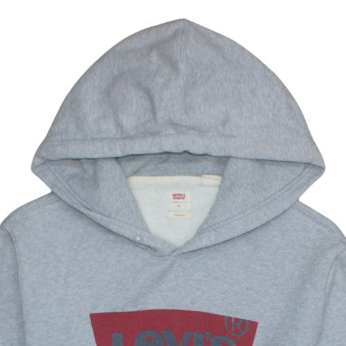 Levi's Mens Grey Logo Pullover Hoodie M Classic Fleece Sweatshirt