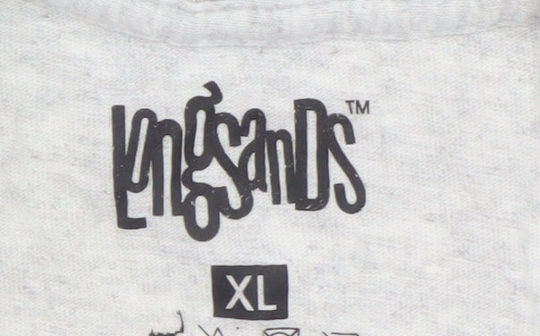 Longsands Men's Grey Euros Graphic T-Shirt XL Short Sleeve Sports Style