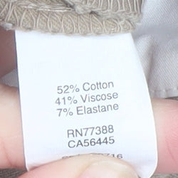 J.Crew Women Beige Stretch Cotton Blend Straight Trousers Size 00R