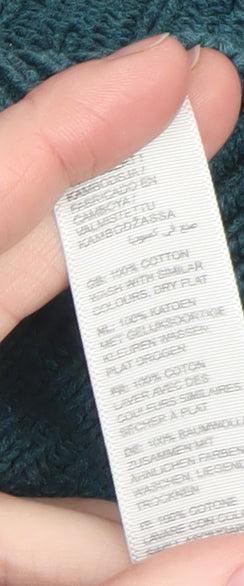 FatFace Women's Green Cotton Mock Neck Jumper UK 8