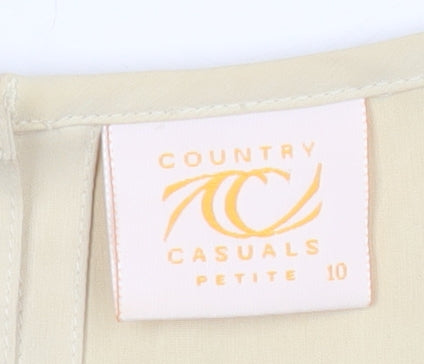 Country Casuals Petite Women's Beige Sleeveless Blouse Size 10