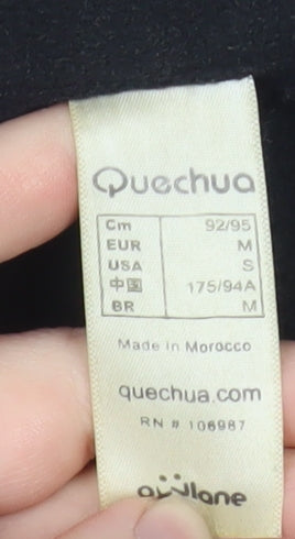 Quechua Men's Black Fleece Full Zip Jacket Size M Outdoor Hiking