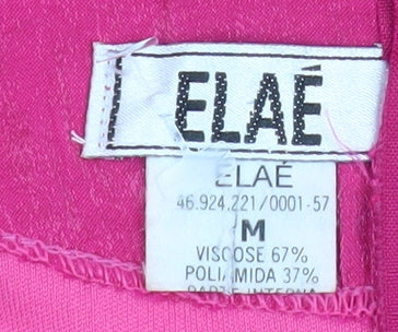 ELAE Women's Pink Knee Length Fit & Flare Sleeveless Party Dress M