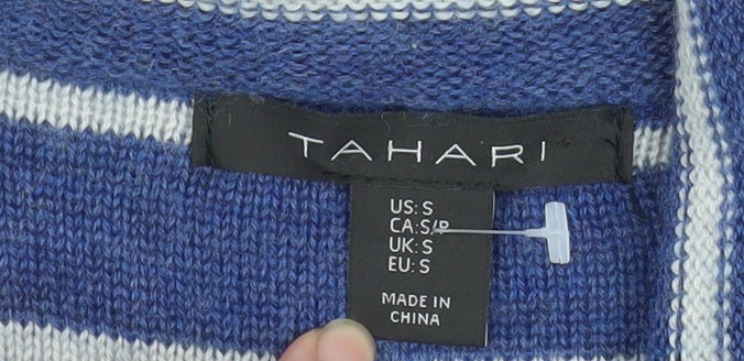 Tahari Women's Blue Striped Single-Breasted Blazer Size S