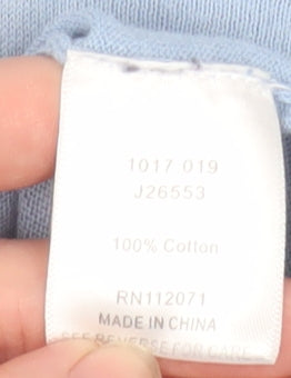 Jigsaw Women's Blue Polka Dot Cotton Crew Neck Jumper Size S