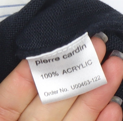 Pierre Cardin Men’s Black Long Sleeve V-Neck Knit Polo XL