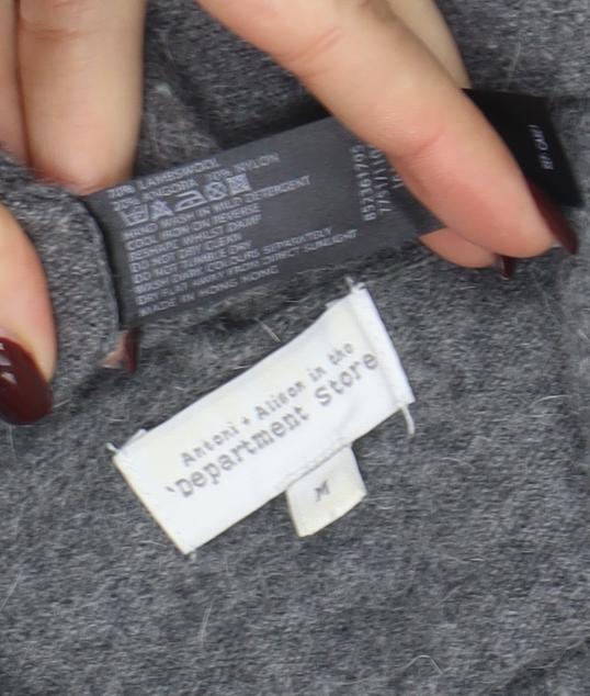 American Apparel & More Grey Wool Full Zip Hooded Women's M Jumper