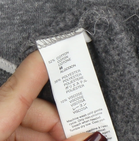 Gap Men Grey Pullover Hoodie Medium Logo Graphic Sweatshirt