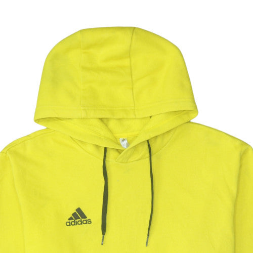 Adidas Men's Yellow Pullover Hoodie M Regular Fit Sports Fleece