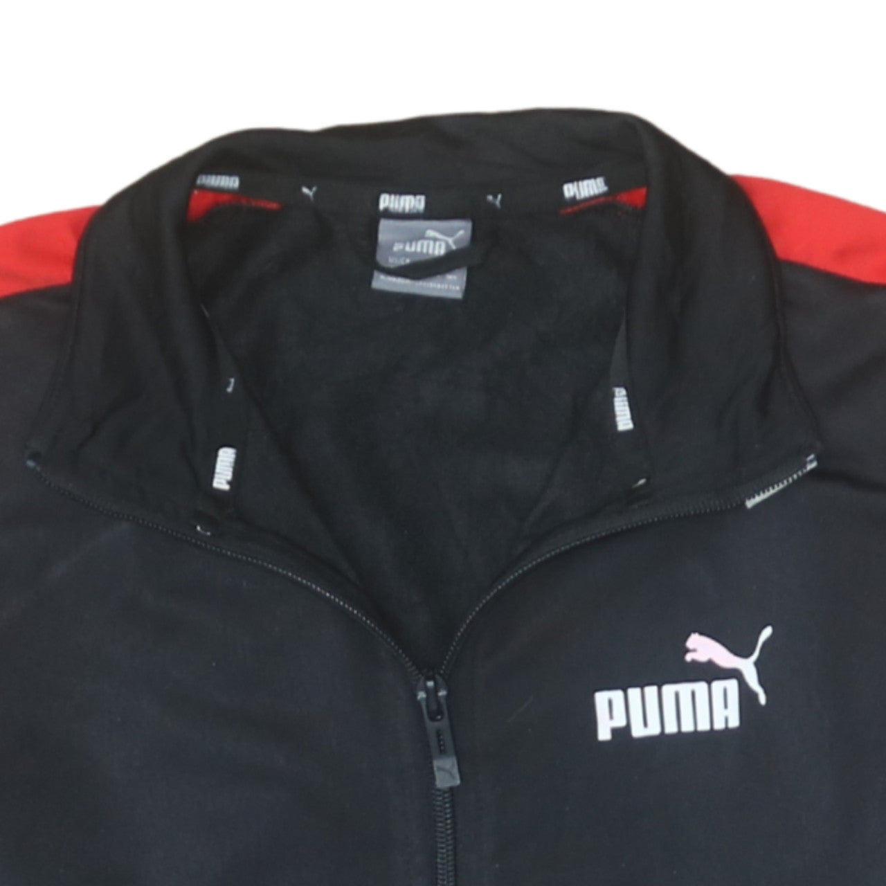Puma Boys Black Red Full Zip Sweatshirt Size 13-14 Years Classic Fit