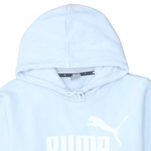 Puma Women Light Blue Pullover Hoodie Sweatshirt Size 14