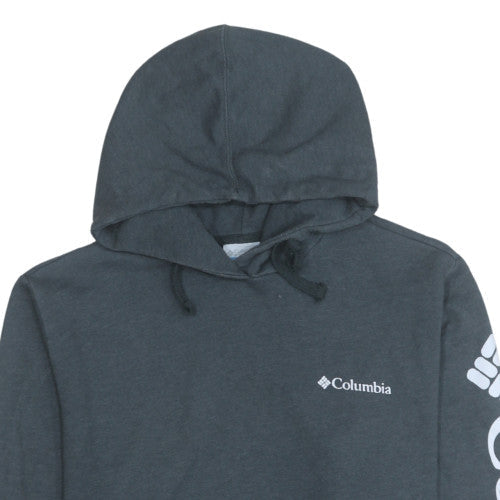 Columbia Men's Grey Pullover Hoodie M Graphic Logo Fleece Sweatshirt