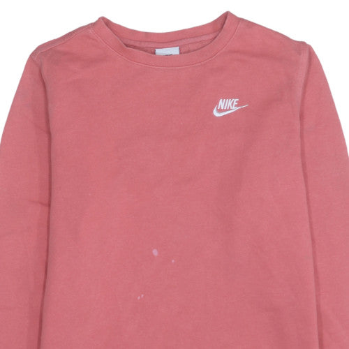 Nike Girls Pink Crew Neck Pullover Sweatshirt XL 158-170cm Cotton Blend