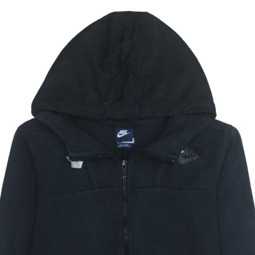 Nike Women Black Full Zip Hoodie Cotton Blend Size M