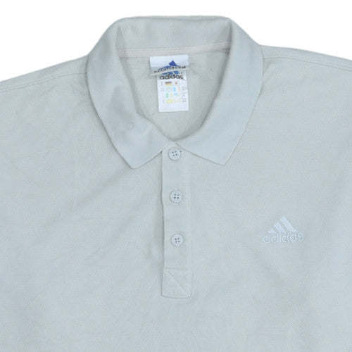 Adidas Men's Beige Short Sleeve Cotton Polo Shirt Size M
