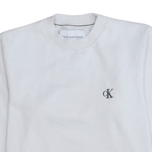 Calvin Klein Jeans Women's White Small Pullover Sweatshirt