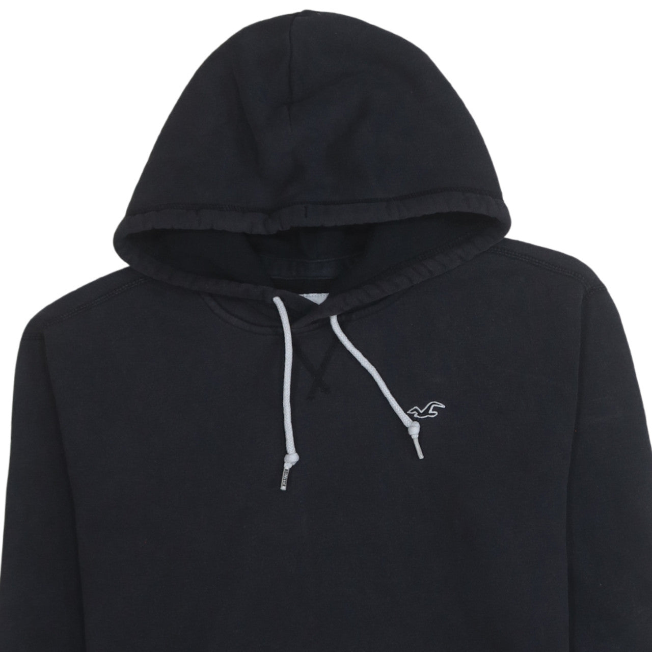 Hollister Men's Black Pullover Hoodie Small Fleece Logo Sweatshirt